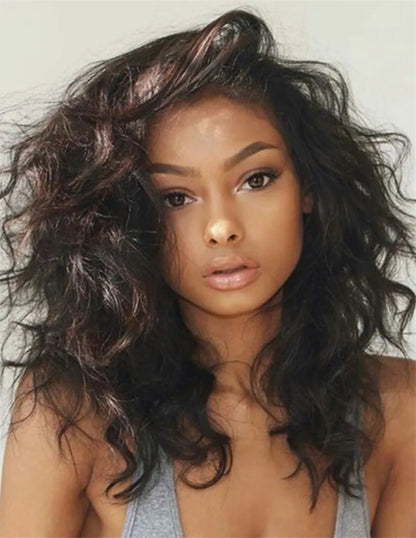 Pelucas Afroamericanas de Pelo Sintético Lace Front, 18 Pulgadas, Ondulado, Despeinado, Suave, Natural, Rizado, Rizado Apretado