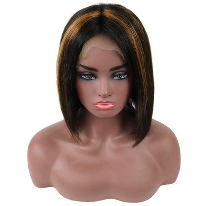 Gabrielle Union mittellange, glatte Lace-Front-Echthaarperücke, 35 cm