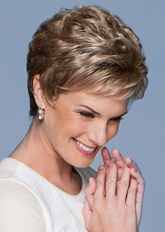 Kurzer Pixie Bob Haarschnitt Echthaar Lace Front Perücken mit glatten Haaren für Damen 6 Zoll