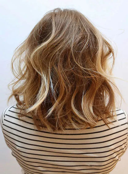 Bob Frisur Naturwelle Echthaar Lace Front Perücken 12 Zoll