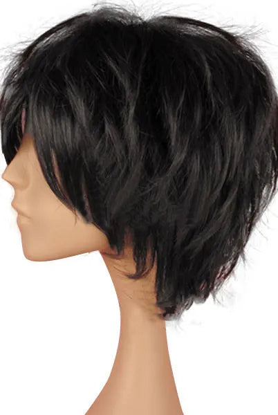 Fluffy Elegant Natural Short Straight  100% Real Human Hair Wig 8 Inches