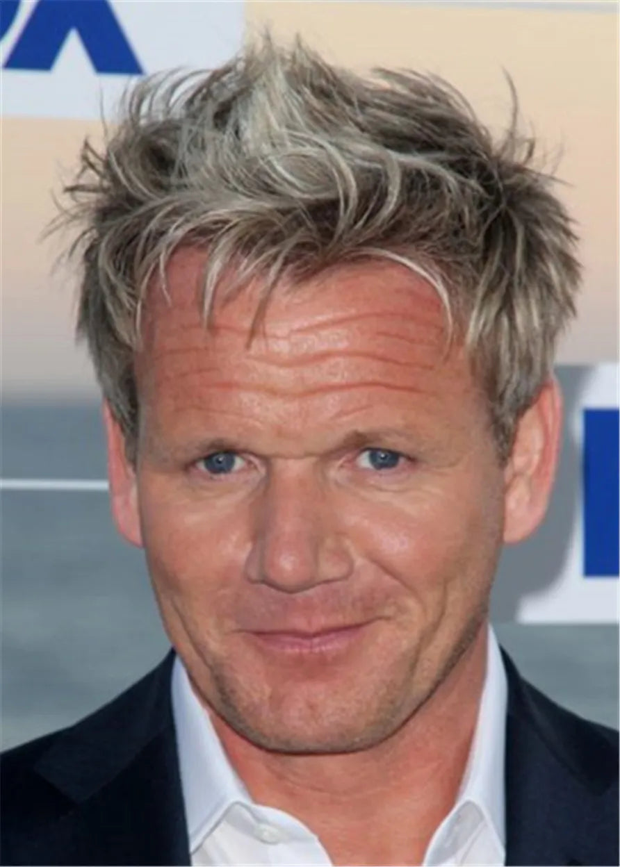 Gordon Ramsay Frisur Echthaar Full Lace Perücke für Herren