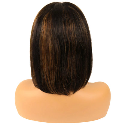 Gabrielle Union mittellange, glatte Lace-Front-Echthaarperücke, 35 cm