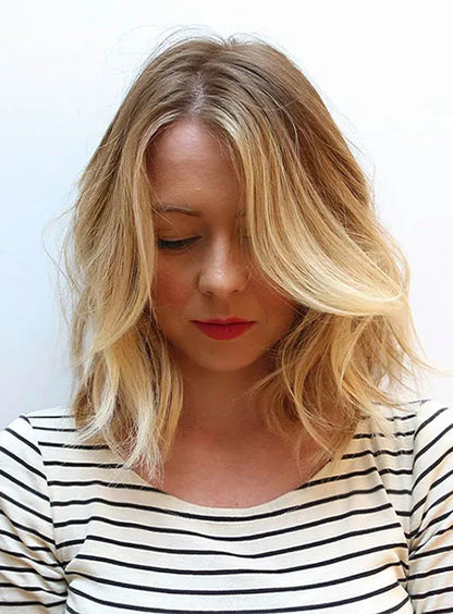 Bob Frisur Naturwelle Echthaar Lace Front Perücken 12 Zoll